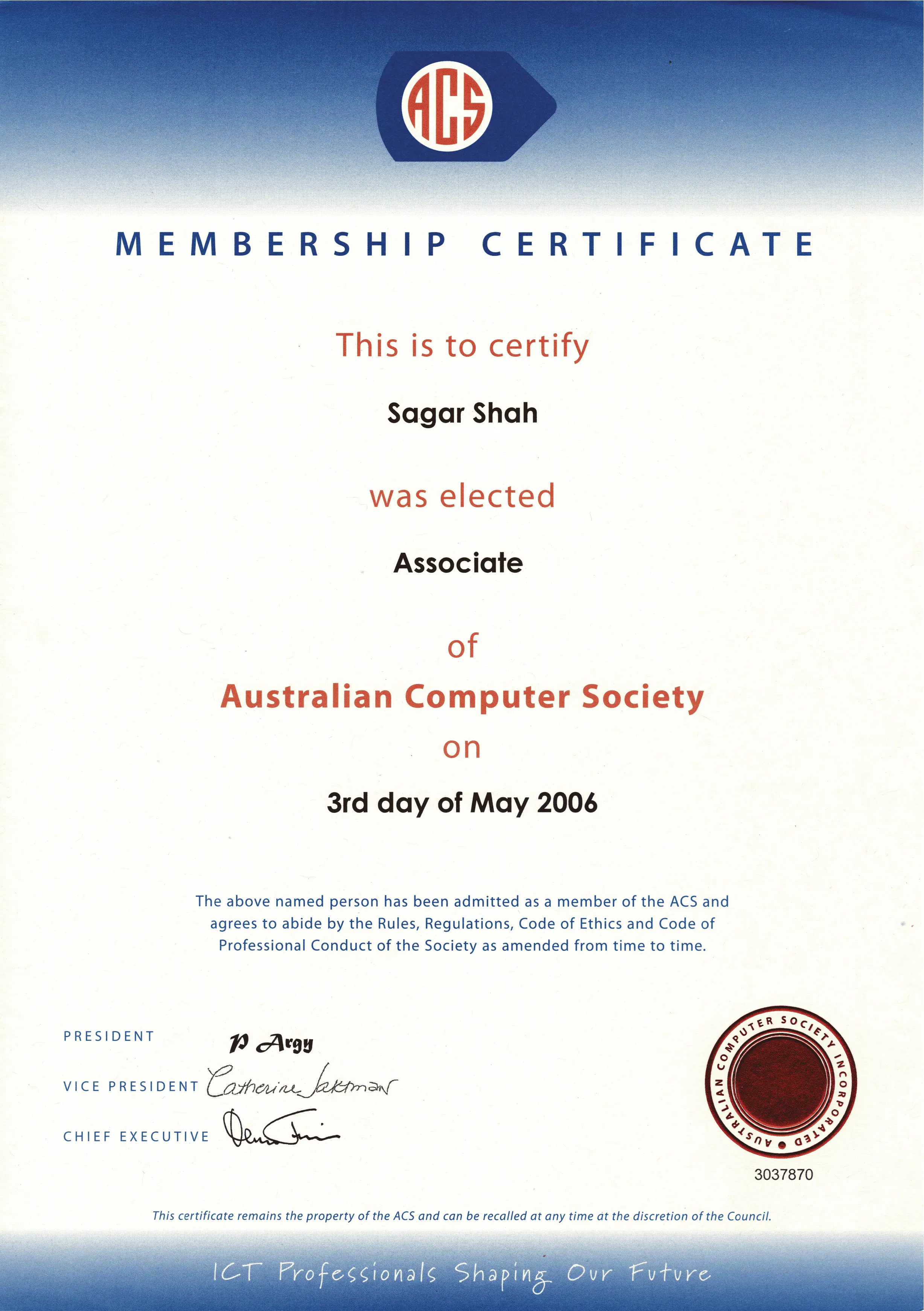 Associate of the Australian Computer Society