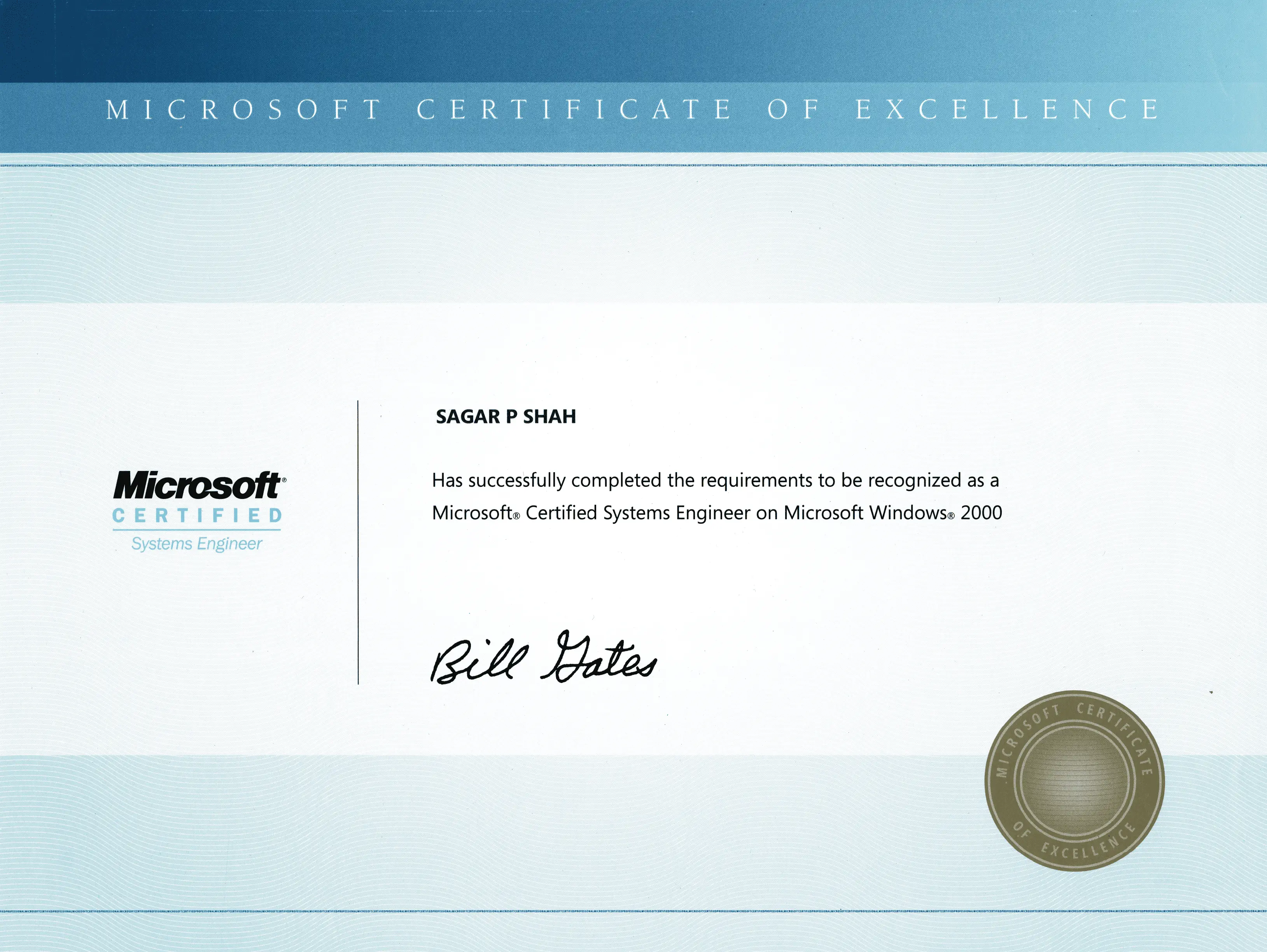 Microsoft Certified Systems Engineer
